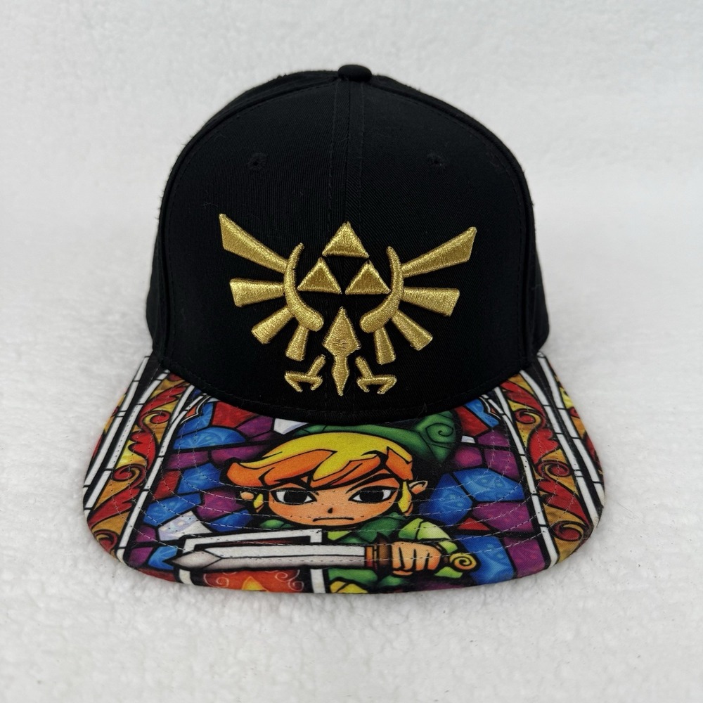 Nintendo Legend Of Zelda Stain Glass Brim SnapBack Adjustable Hat Triforce 2017